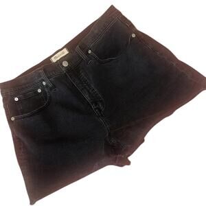 Madewell High Rise Denim Shorts Size 31 Black Wash Raw Hem Jean Shorts (sz 10/12